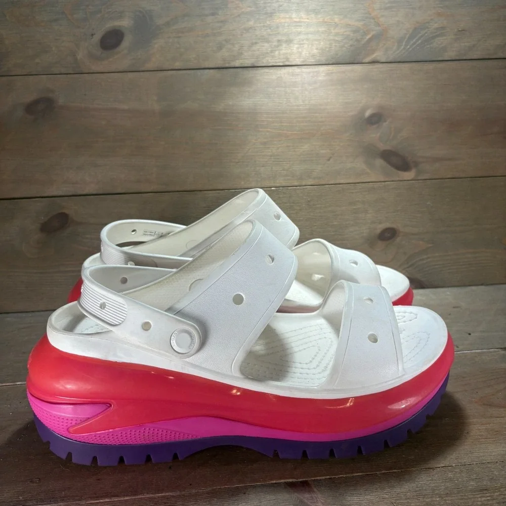 Crocs Mega Crush Sandal mens size 11 shoes White Platform slide sandals